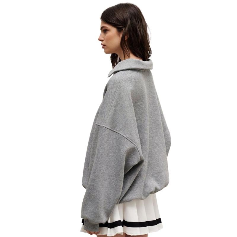 Women'S Fashion Quarter Zip - QXND Womens 2023 Fashion Oversized Quarter