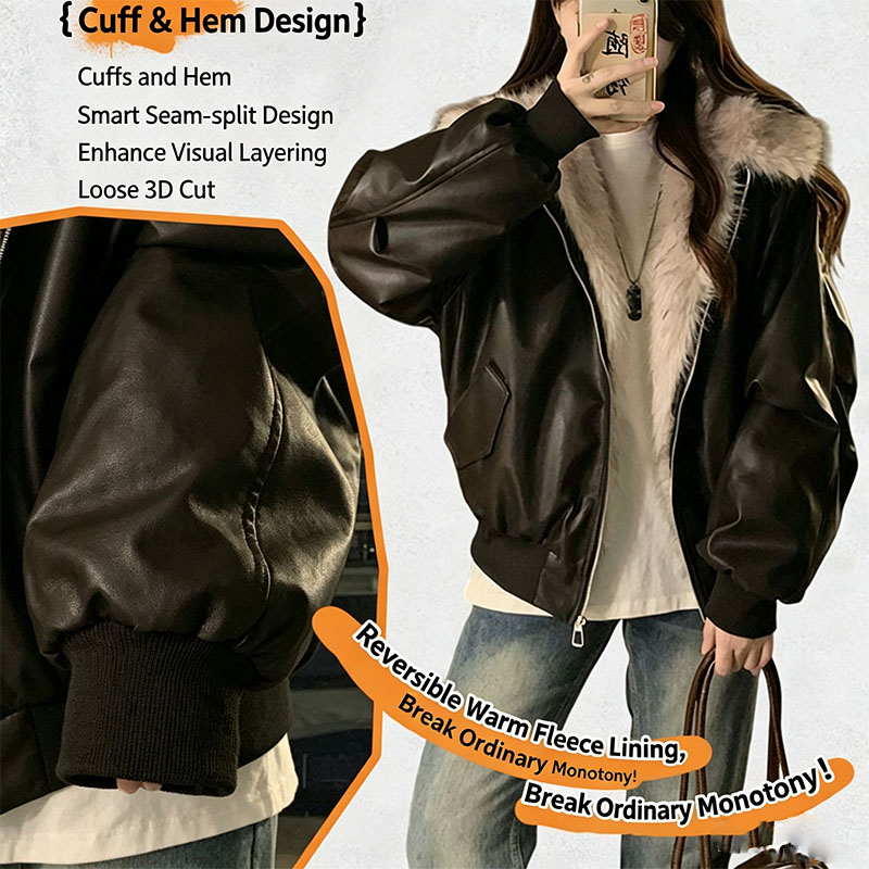 Winter Thick Warm Fleece Hoode - Women'S Fashion Bomber Jacket ulasan dan harga