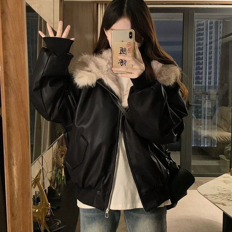Winter Thick Warm Fleece Hoode - Women'S Fashion Bomber Jacket ulasan dan harga