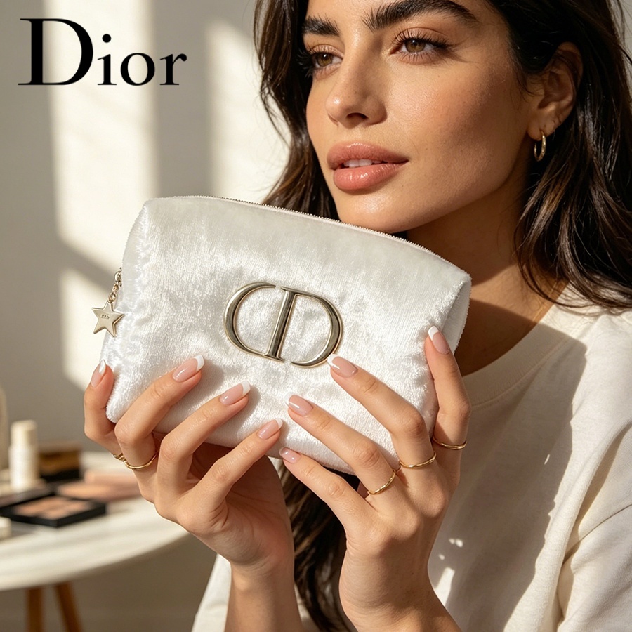 Dior’s Bag White Velvet Travel - Women Fashion Logo Design ulasan dan harga