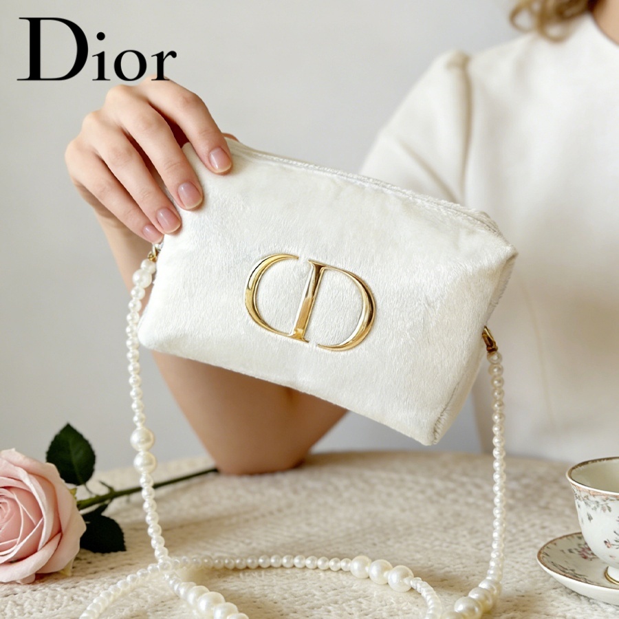 Dior’s Bag White Velvet Travel - Women Fashion Logo Design ulasan dan harga