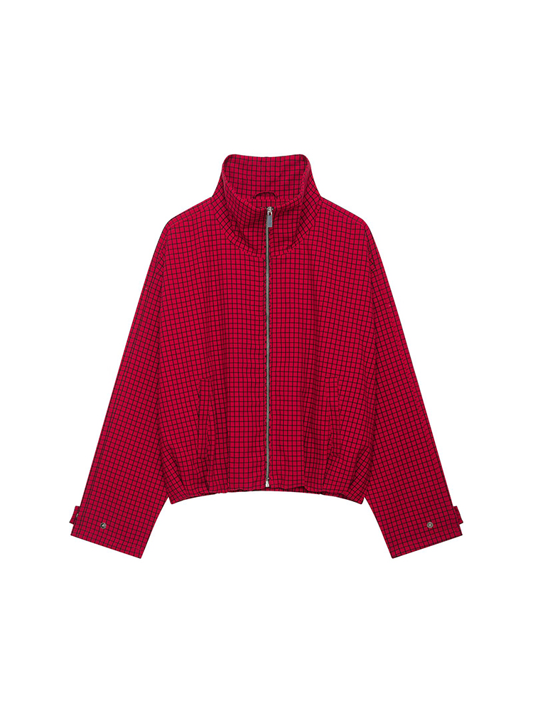 Autumn Women Plaid Bomber Jack - Women'S Fashion Bomber Jacket ulasan dan harga