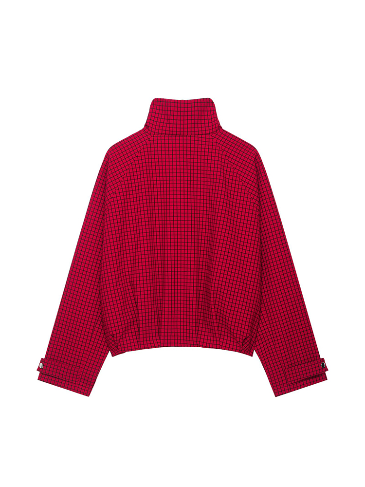 Autumn Women Plaid Bomber Jack - Women'S Fashion Bomber Jacket ulasan dan harga