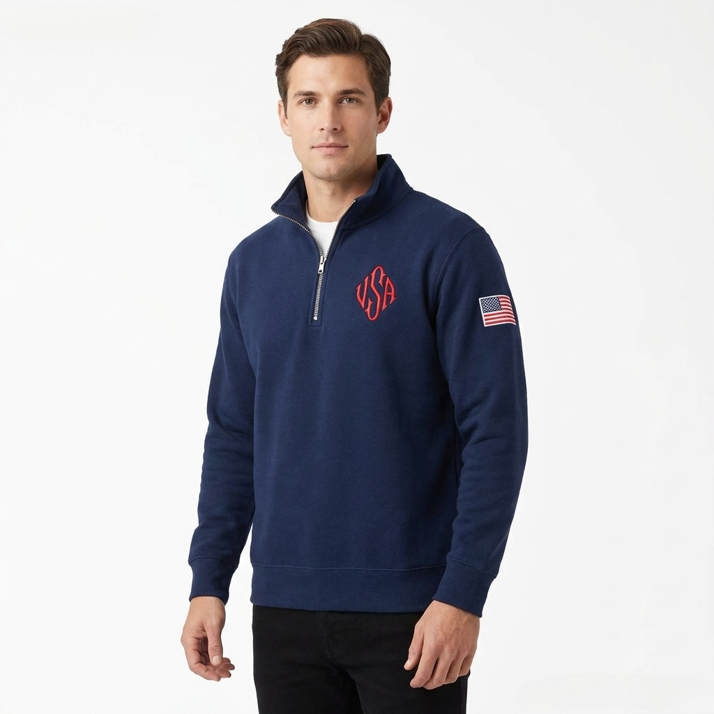Quarter Zip Sweatshirt Y2K Nav - Women'S Fashion Quarter Zip ulasan dan harga
