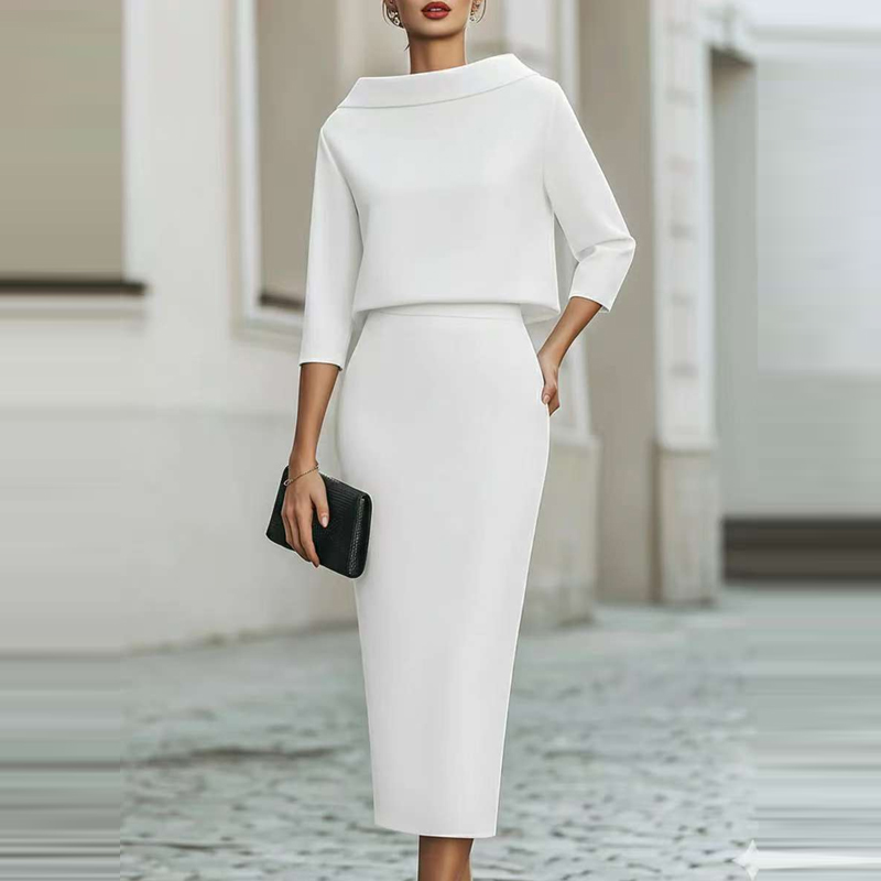 Elegant Solid Slim Half Skirts - Women'S Fashion Quarter Zip ulasan dan harga