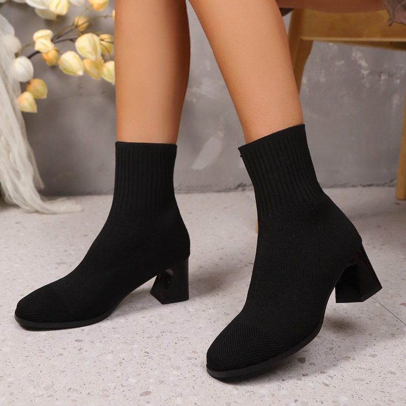 Women's Ankle Boots Knitted He - Women Fashion Model ulasan dan harga