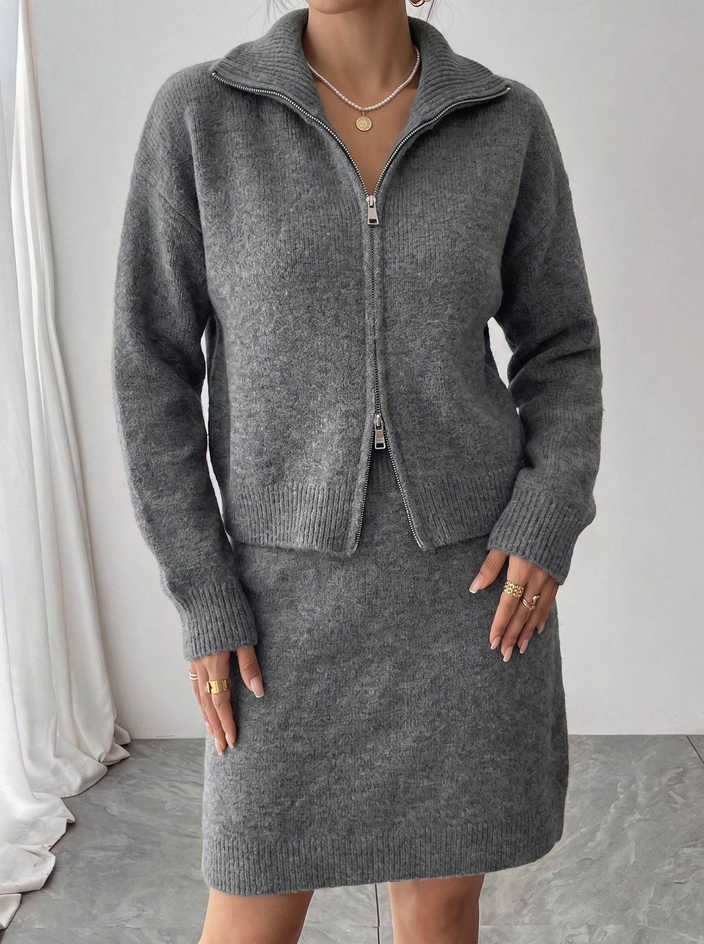 Early Autumn Elegant Knit Zip  - Women'S Fashion Quarter Zip ulasan dan harga