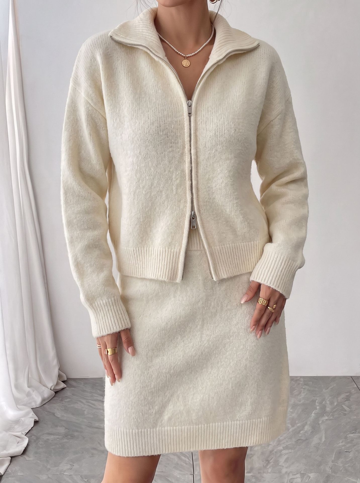 Early Autumn Elegant Knit Zip  - Women'S Fashion Quarter Zip ulasan dan harga