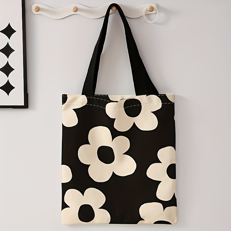 Yellow flower printed tote bag - Canvas Tote Bag ulasan dan harga