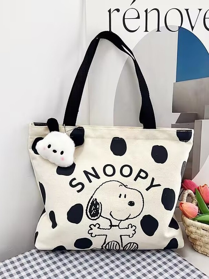 Cartoon Snoopy Canvas Shoulder - Canvas Tote Bag ulasan dan harga