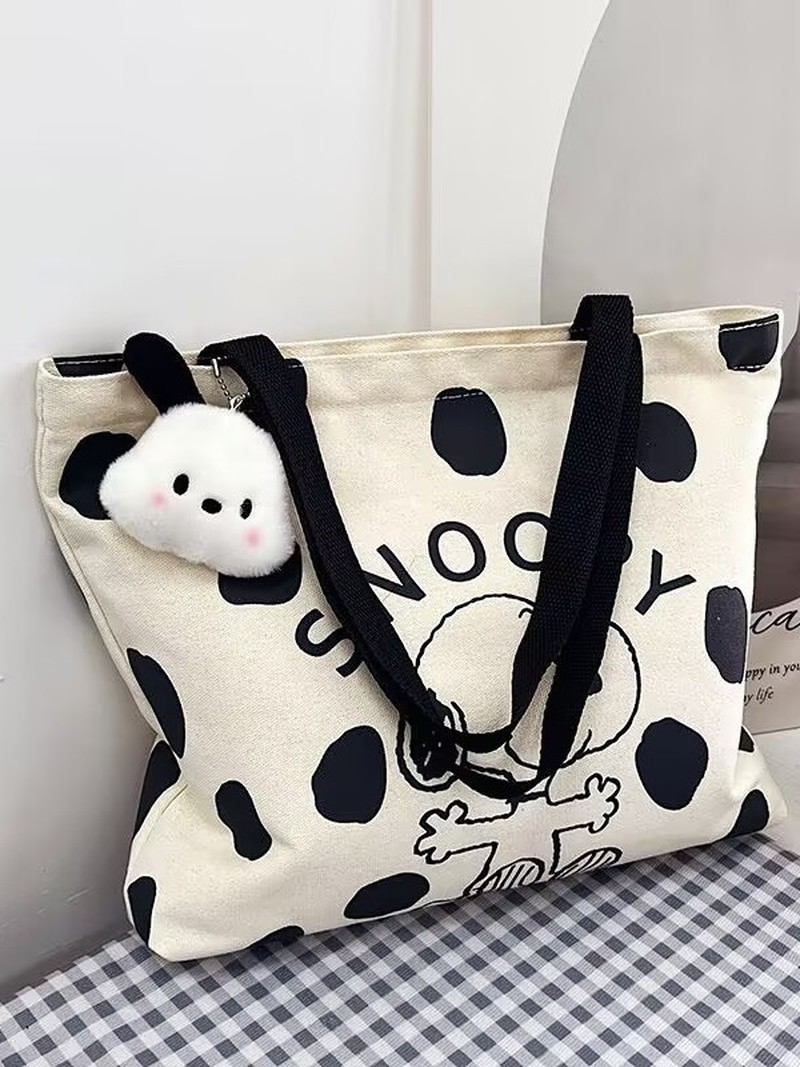 Cartoon Snoopy Canvas Shoulder - Canvas Tote Bag ulasan dan harga