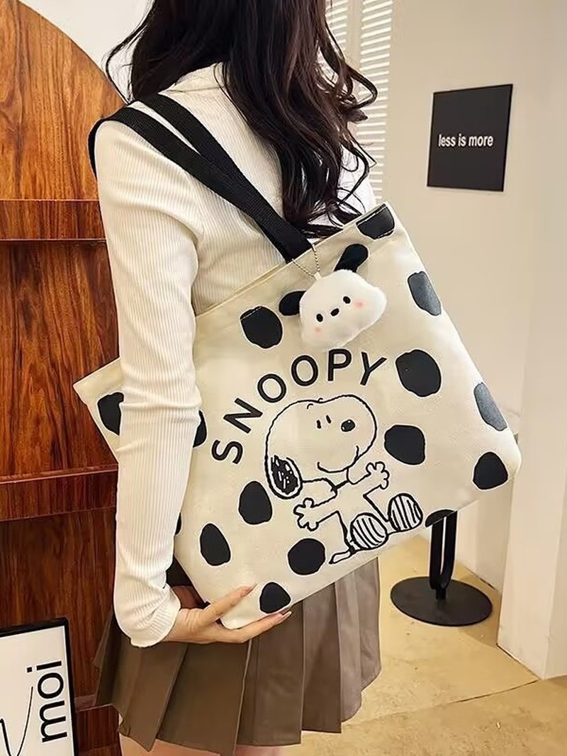 Cartoon Snoopy Canvas Shoulder - Canvas Tote Bag ulasan dan harga