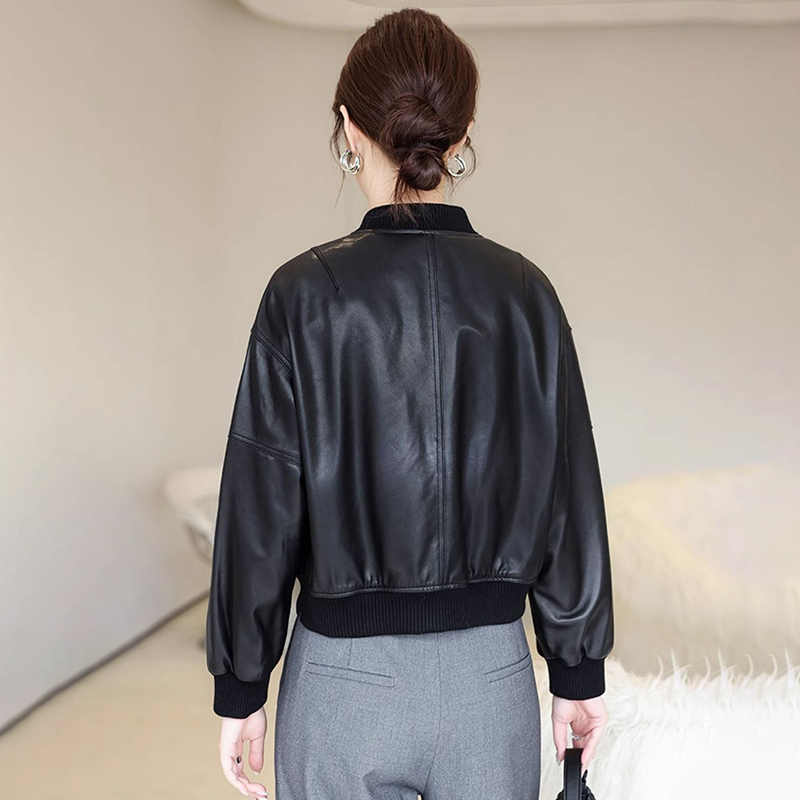 American Retro Faux Leather Ja - Women'S Fashion Bomber Jacket ulasan dan harga