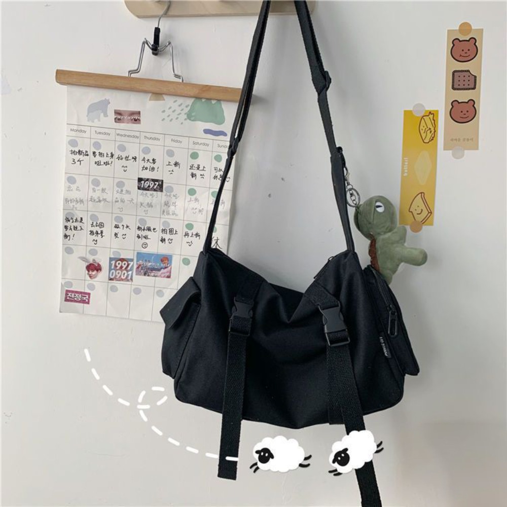 Black Crossbody Bags Women Des - Canvas Tote Bag ulasan dan harga