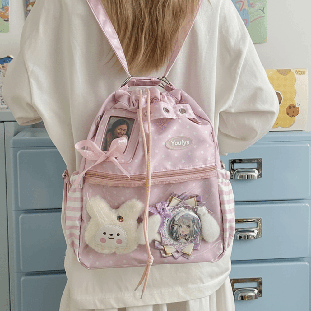 Cute Polka Dot Pattern Ita Bac - Canvas Tote Bag ulasan dan harga