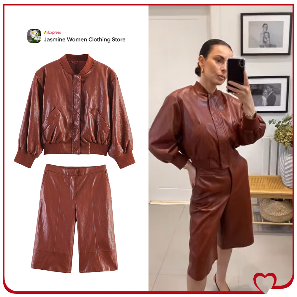 Fashion Women's Faux Leather S - Women'S Fashion Quarter Zip ulasan dan harga