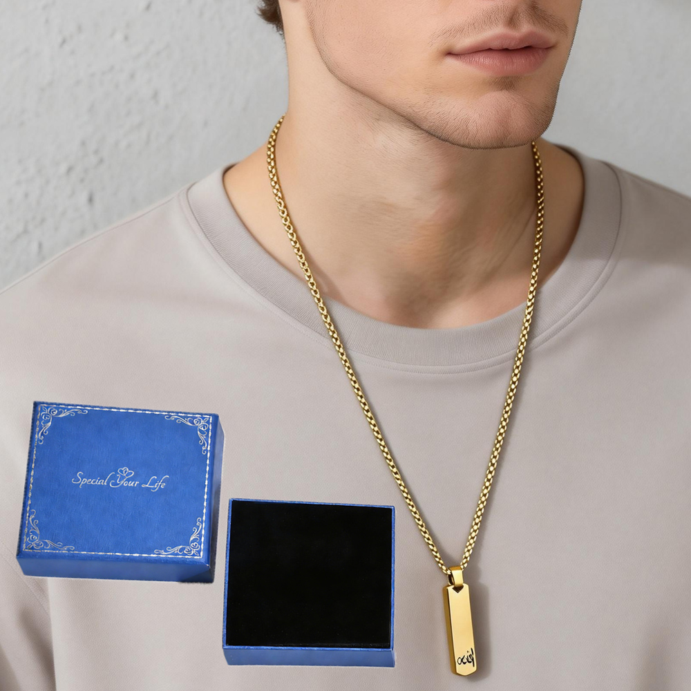 3D Bar Necklace, Cool Simple D - Women Fashion Logo Design ulasan dan harga