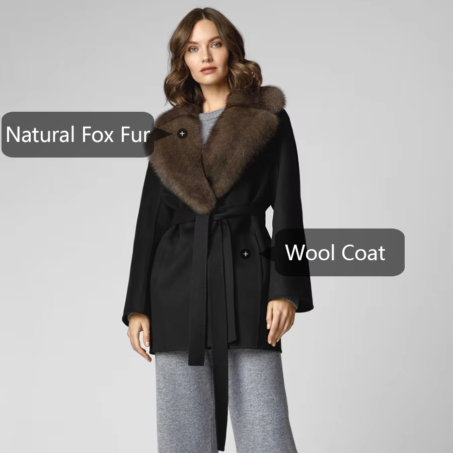 Natural Section Fox Fur Coat W - Women'S Fashion Bomber Jacket ulasan dan harga
