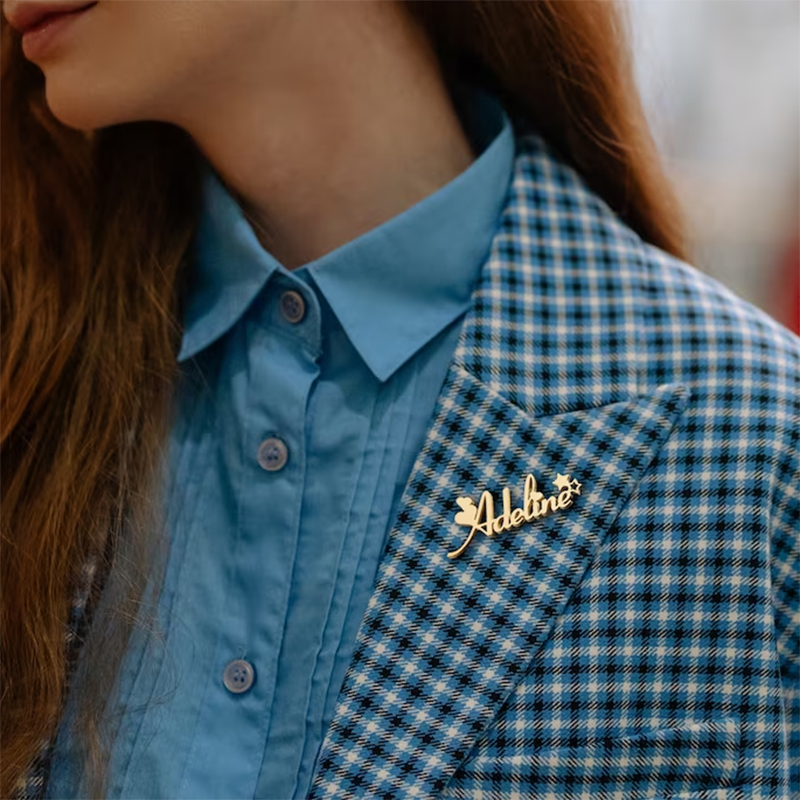 New Custom Name Brooch Letters - Women Fashion Logo Design ulasan dan harga