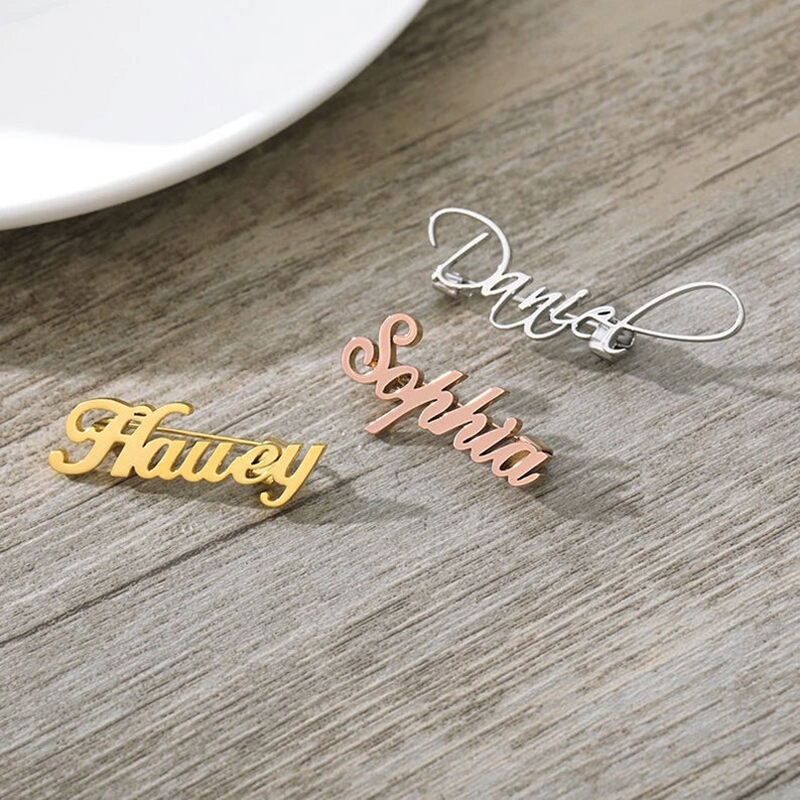 New Custom Name Brooch Letters - Women Fashion Logo Design ulasan dan harga
